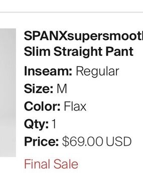 SPANX Slim Straight Pant in Flax (Beige)